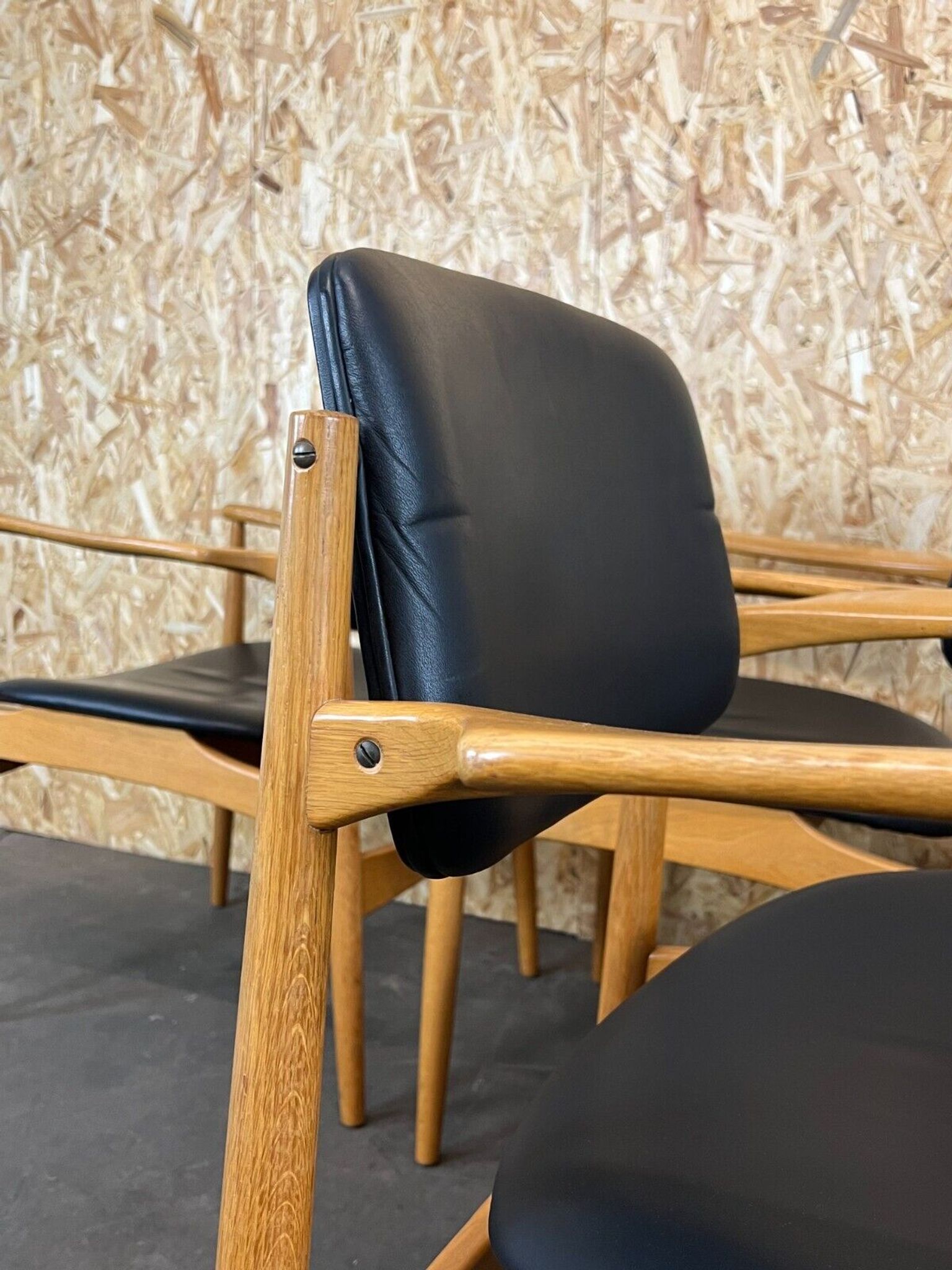 4 60s 70s chaise de salle à manger design danois chêne Danemark
