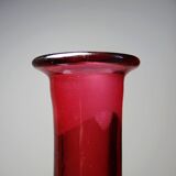 Small carafe, glass/crystal, antique ruby glass, engraved, 19th-20th century.