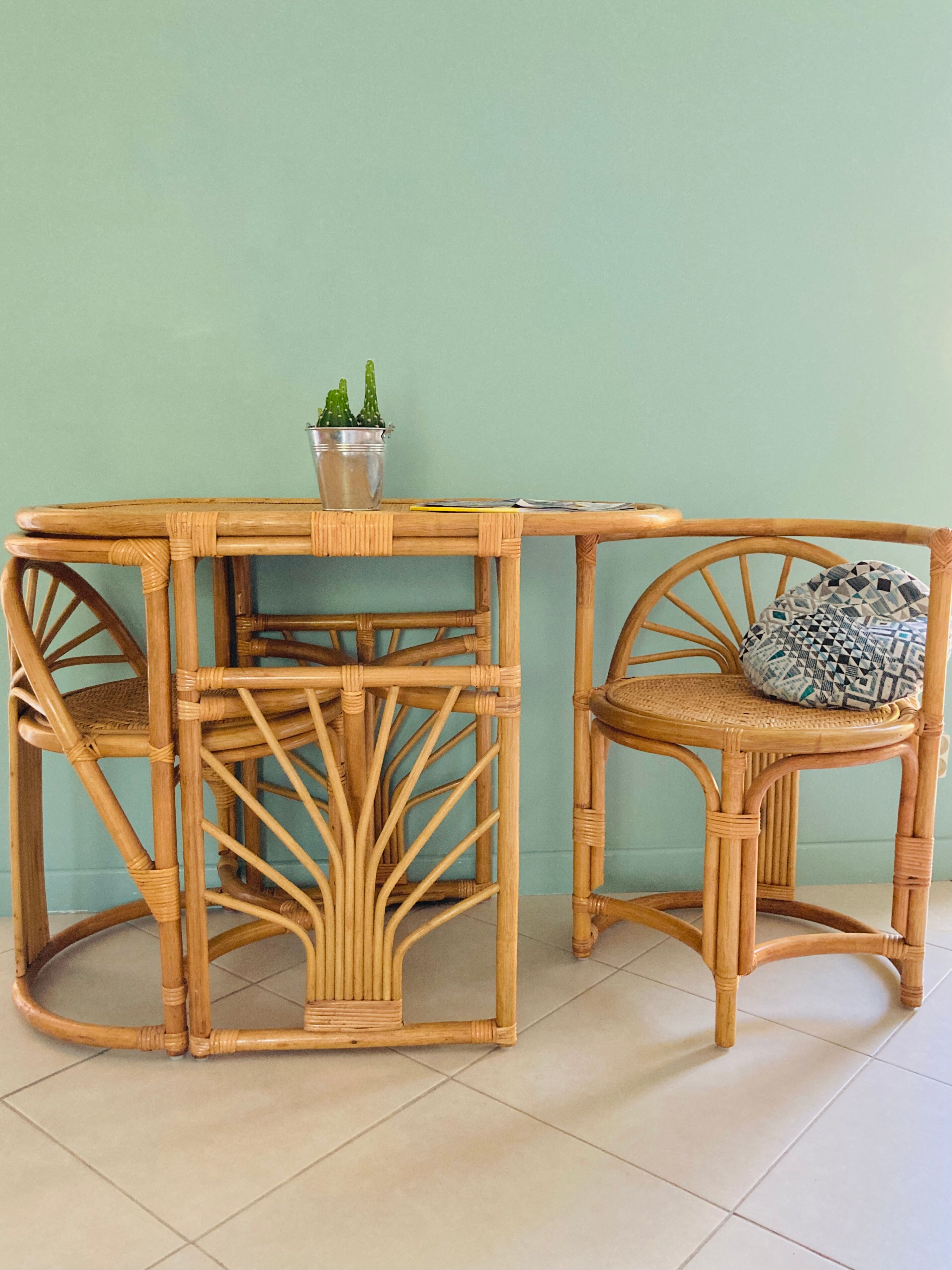 Garden lounge set Art deco in rattan and wicker