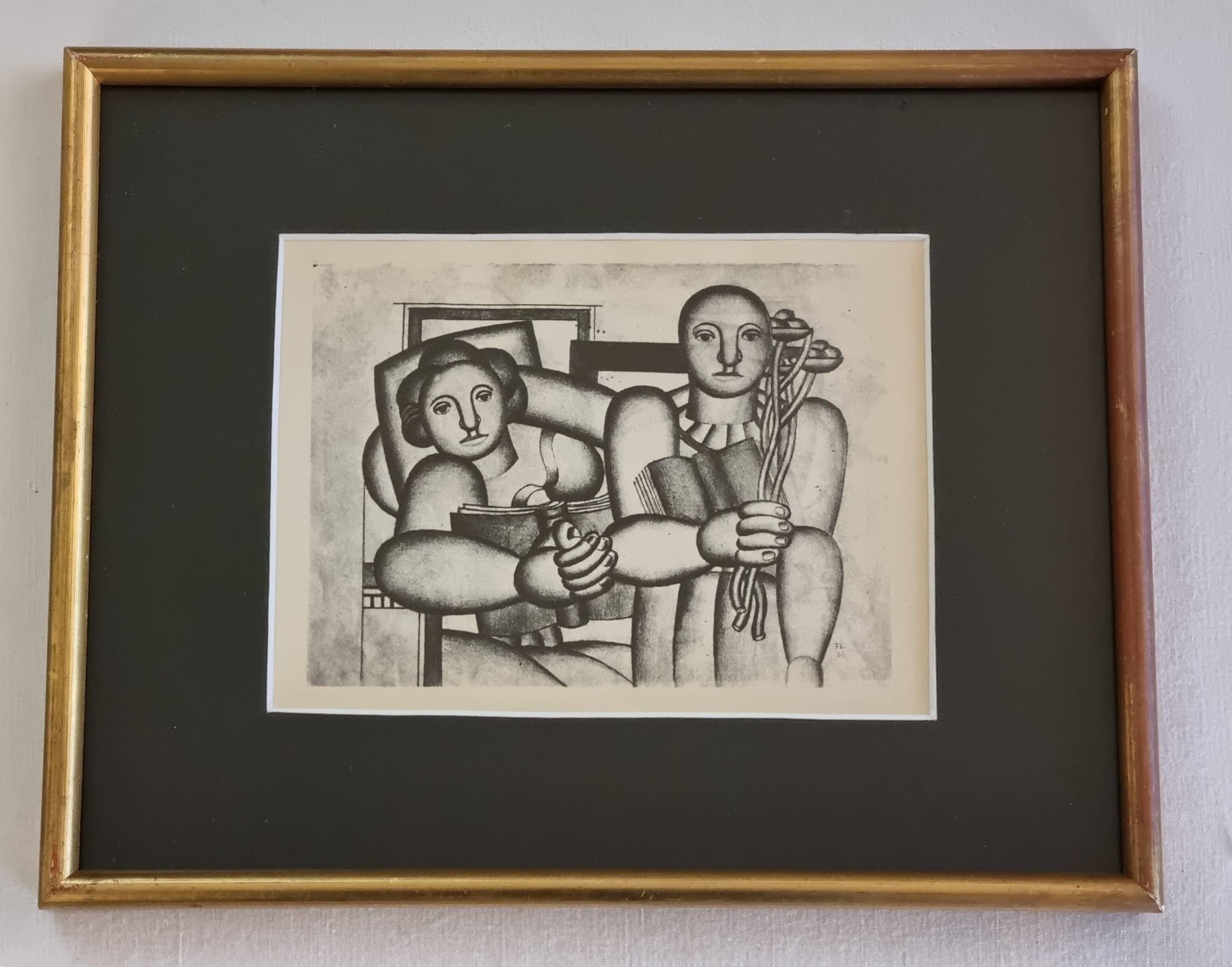 Fernand Léger, Framed typographic reproduction, gilt frame, 28 x 23 cm