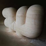 Sculptural and Organic Stools Made of Travertine Marble by Pepe Guerrero