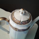 Fine porcelain coffee service art deco 21 pieces Limoges