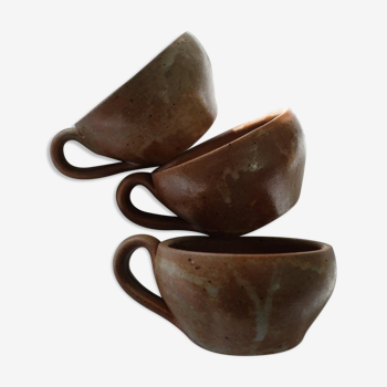 Lot de 3 tasses à café en grès