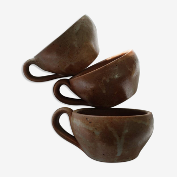 Set of 3 stoneware coffee cups