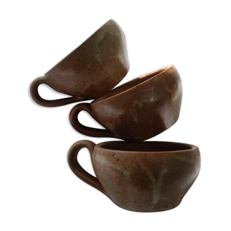 Set of 3 stoneware coffee cups