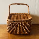 Vintage wicker picnic basket