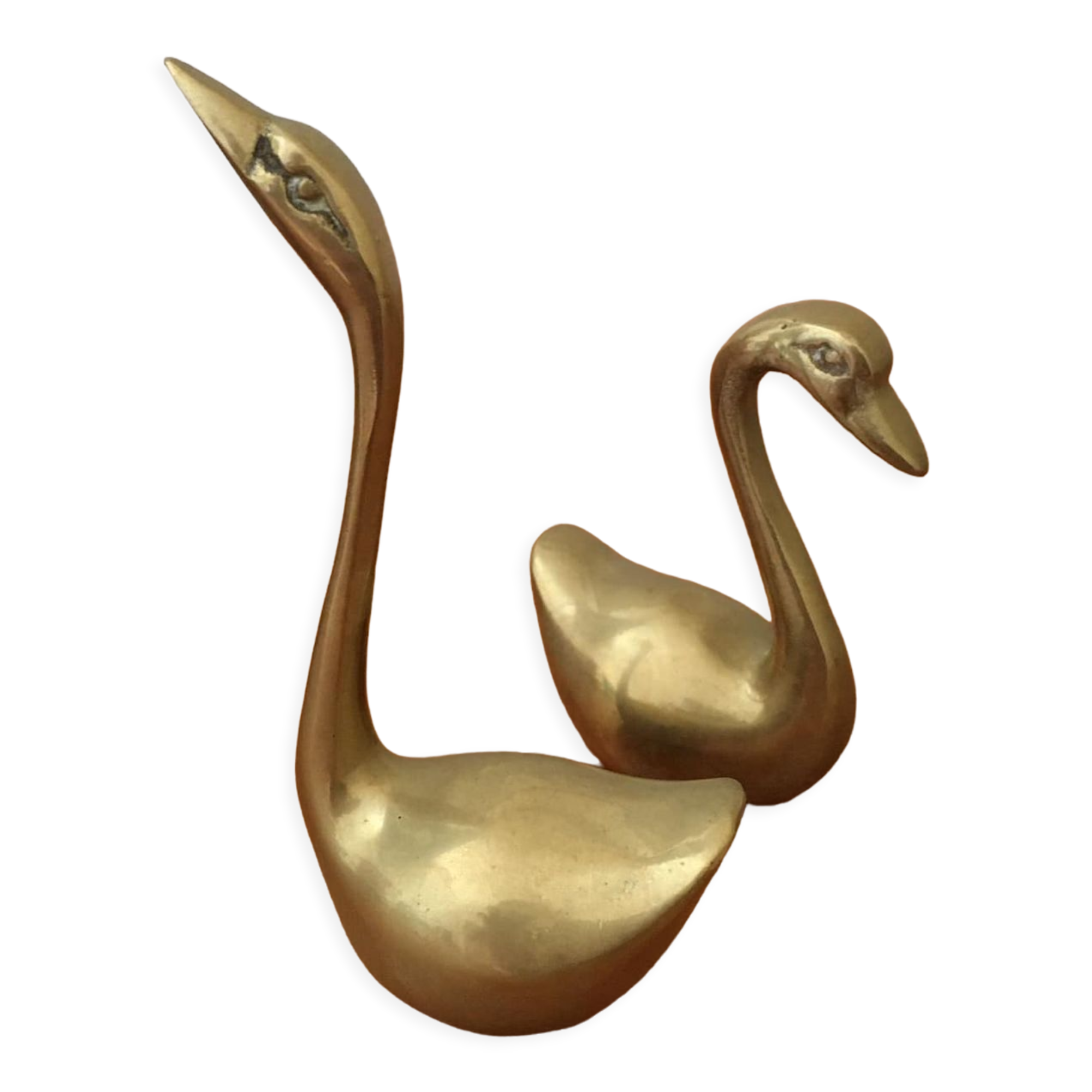 Duo de cygnes en laiton