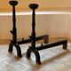 Pair of andirons called Landiers in cast iron 19th century.