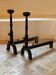 Pair of andirons called Landiers in cast iron 19th century.