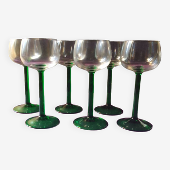 SERIES OF 6 ALSACE WINE GLASSES ON STAND