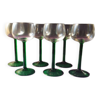 SERIES OF 6 ALSACE WINE GLASSES ON STAND