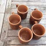5 terracotta mugs