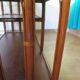 Retro side table - vinyl furniture - rattan and bamboo - 1980s