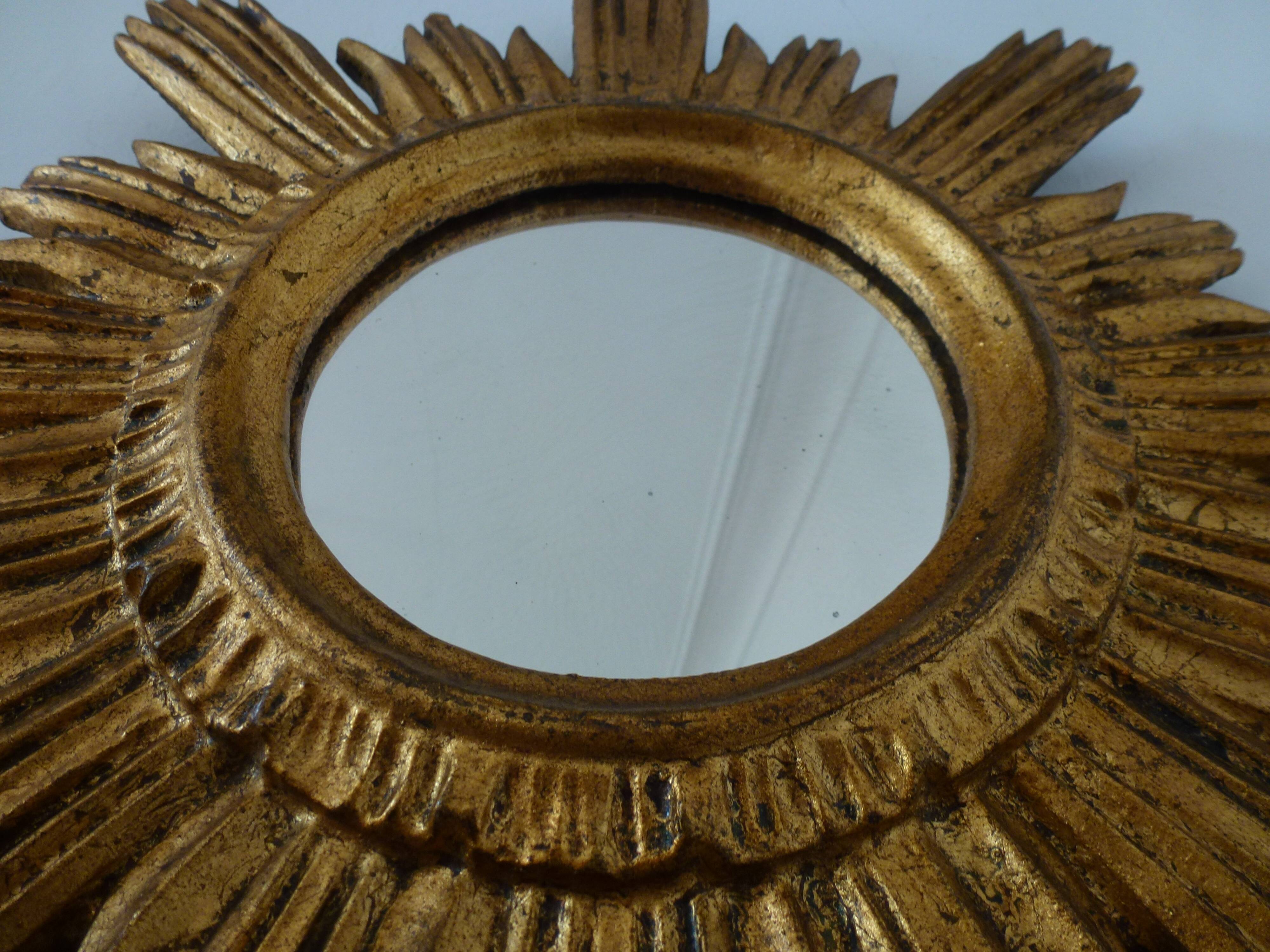 Mirror soleil golden wood 60/70