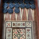 Backgammon game in marquetry