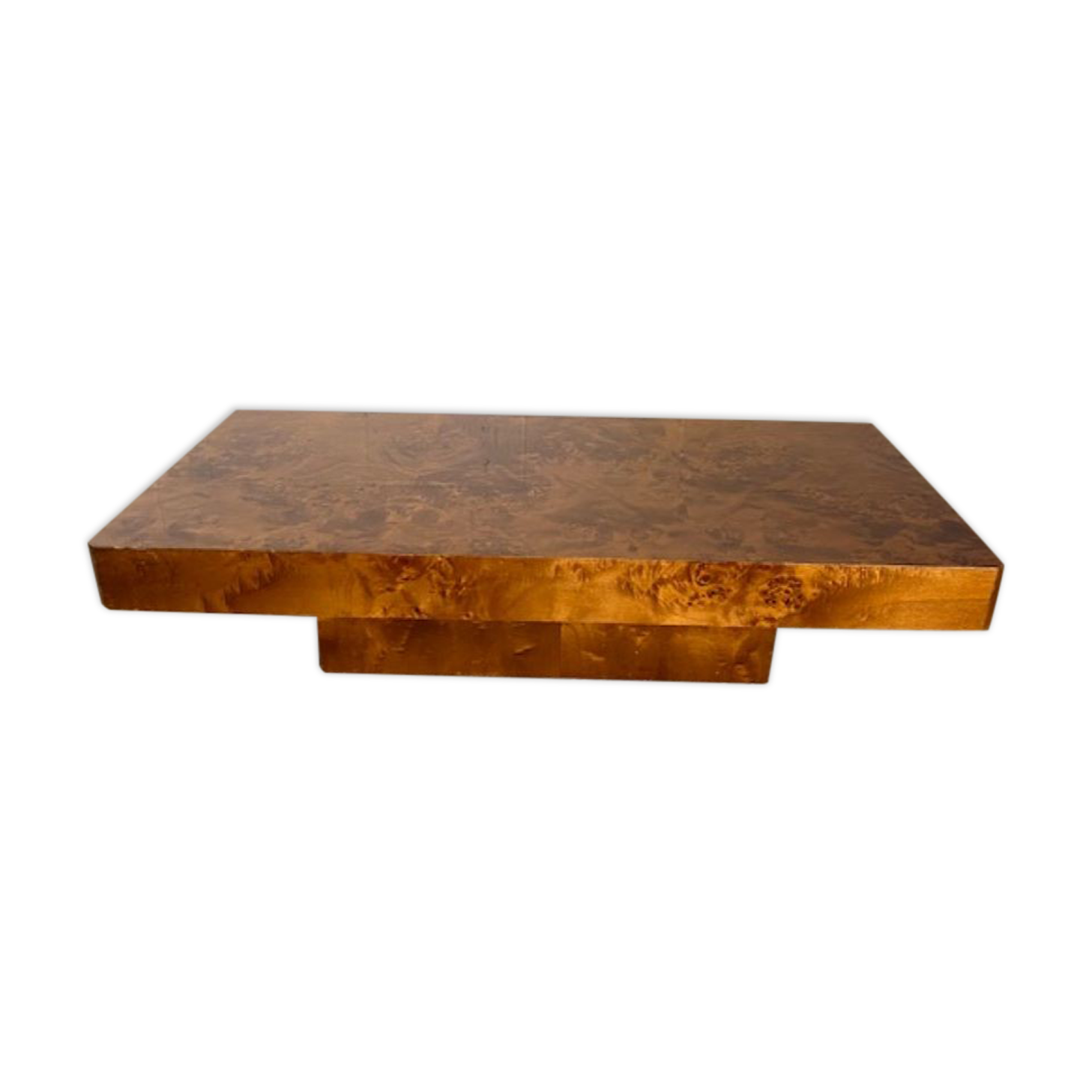 Table basse en loupe d’orme Roche et Bobois vintage 70s