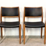 Set of four Niels Moller model 80 dining chairs