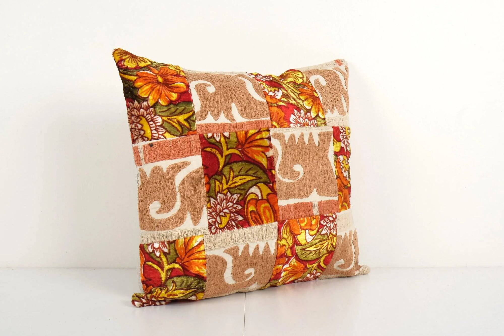 Vintage embroidered cushion cover 46x46 cm
