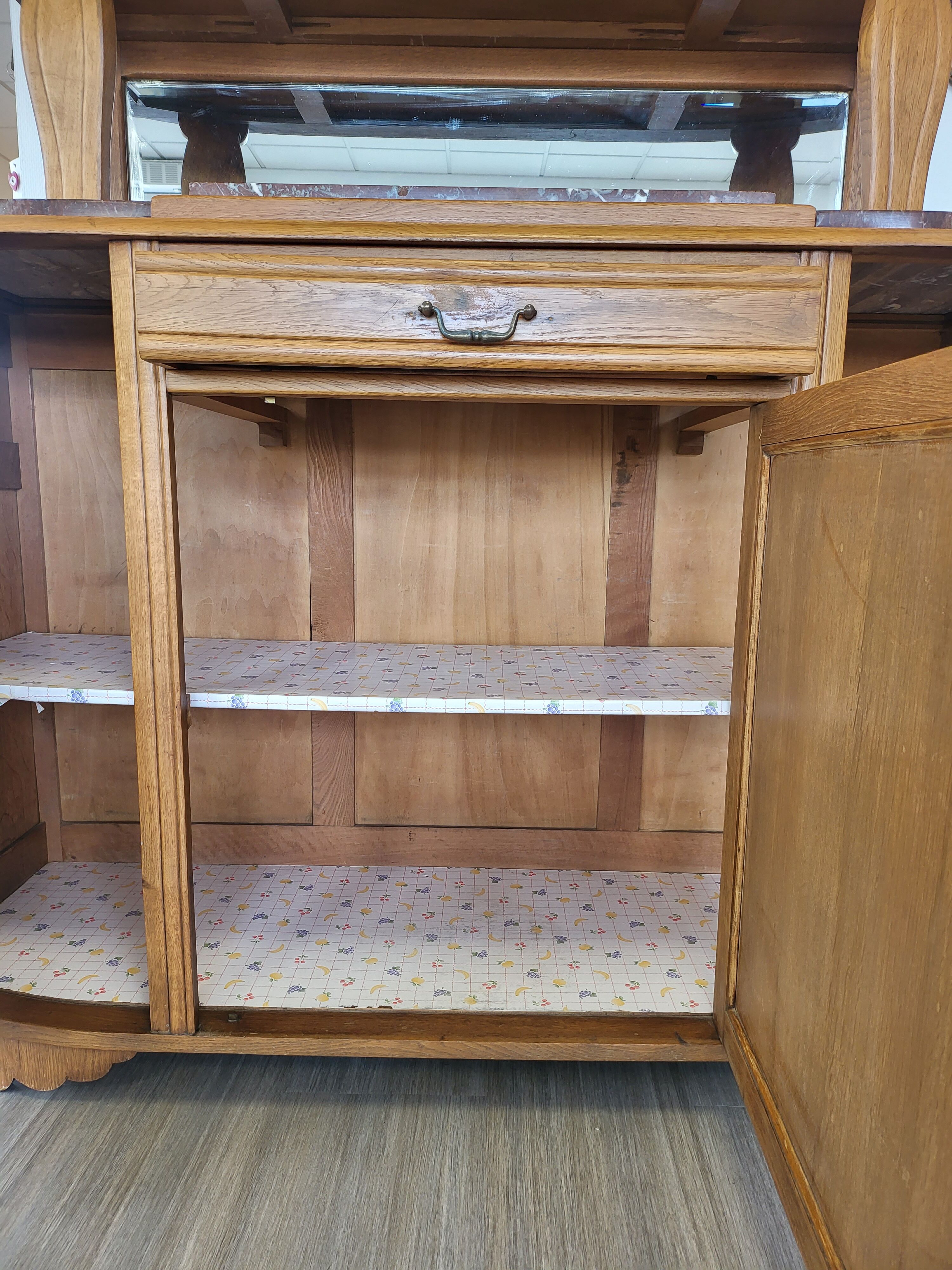 Solid wood and vintage marble