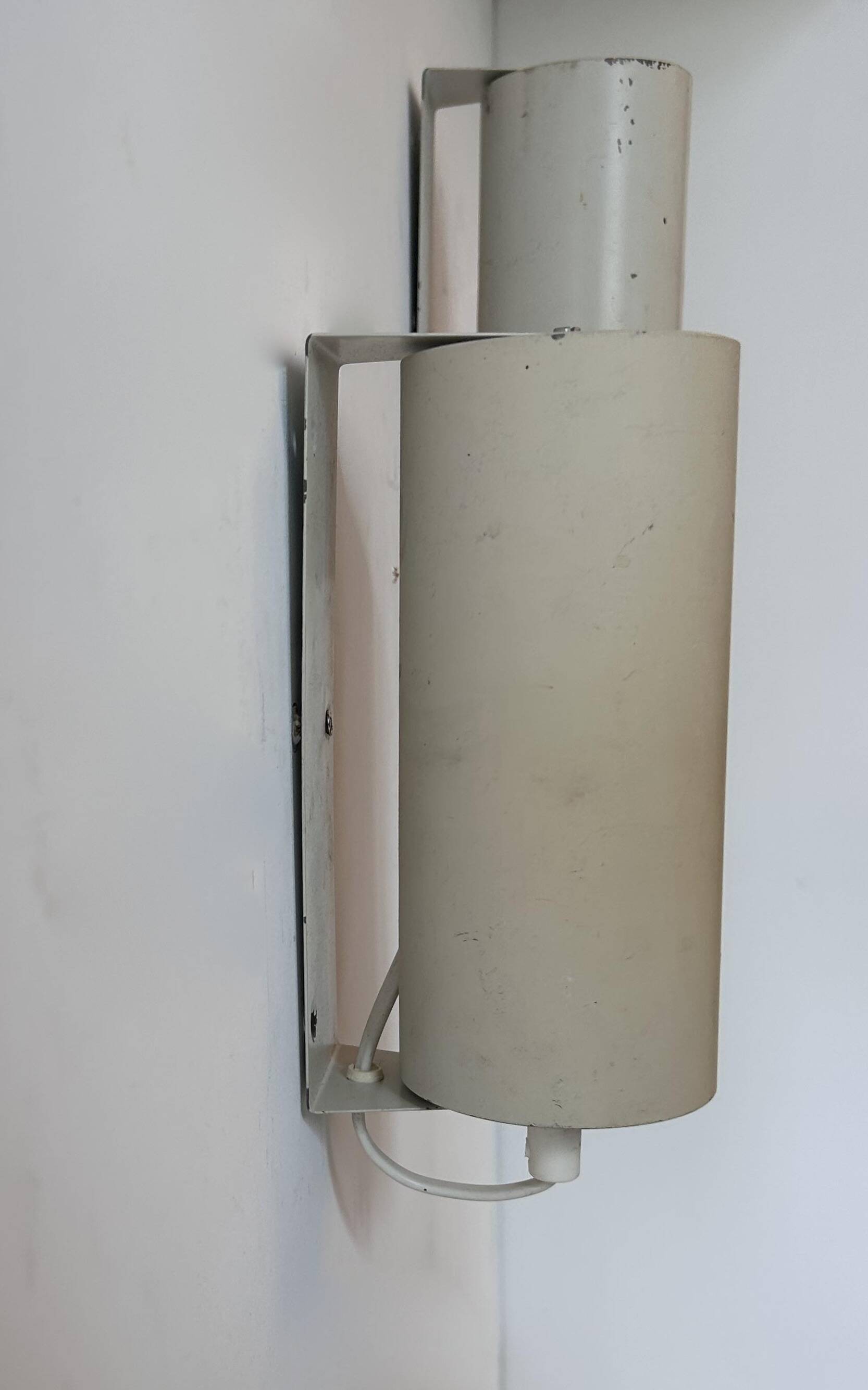 Pair of vintage adjustable wall lights, white metal, Sweden 1970