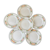set of 6 colorful flat plates Made in Italy vintage