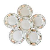 set of 6 colorful flat plates Made in Italy vintage