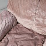 Cinna, pair of armchairs foam and velvet ras pink pale, France, circa 1970