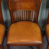 Set of 6 leather dining chairs