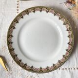 Vintage pedestal dish White porcelain with flowers Made in France