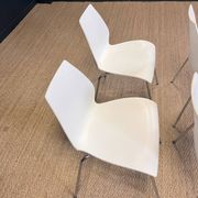 Set of 4 white Maui chairs by Magistretti for Kartell 2000s Italy