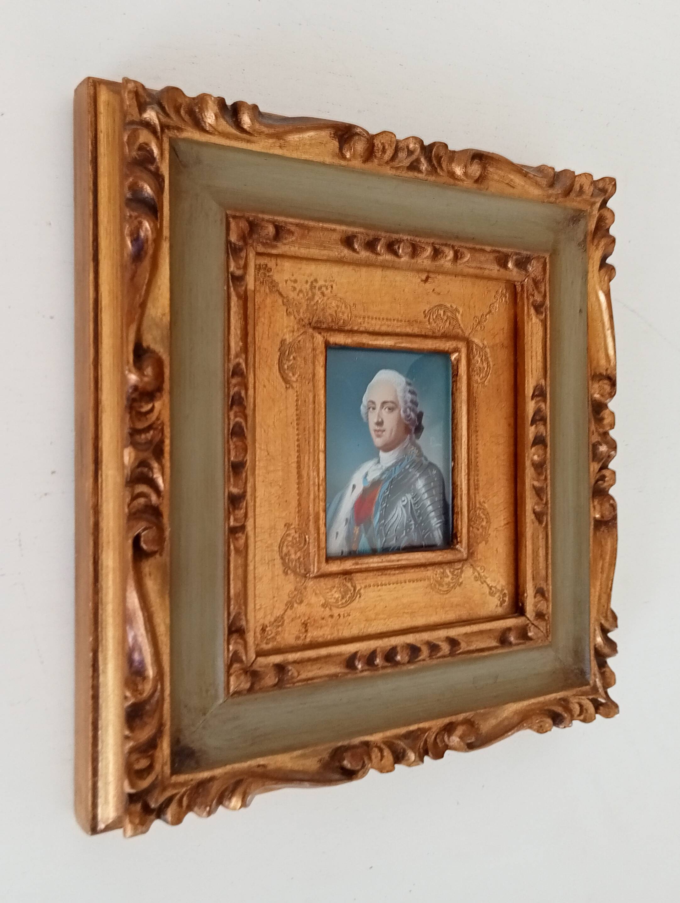 Louis XV vintage miniature portrait painting