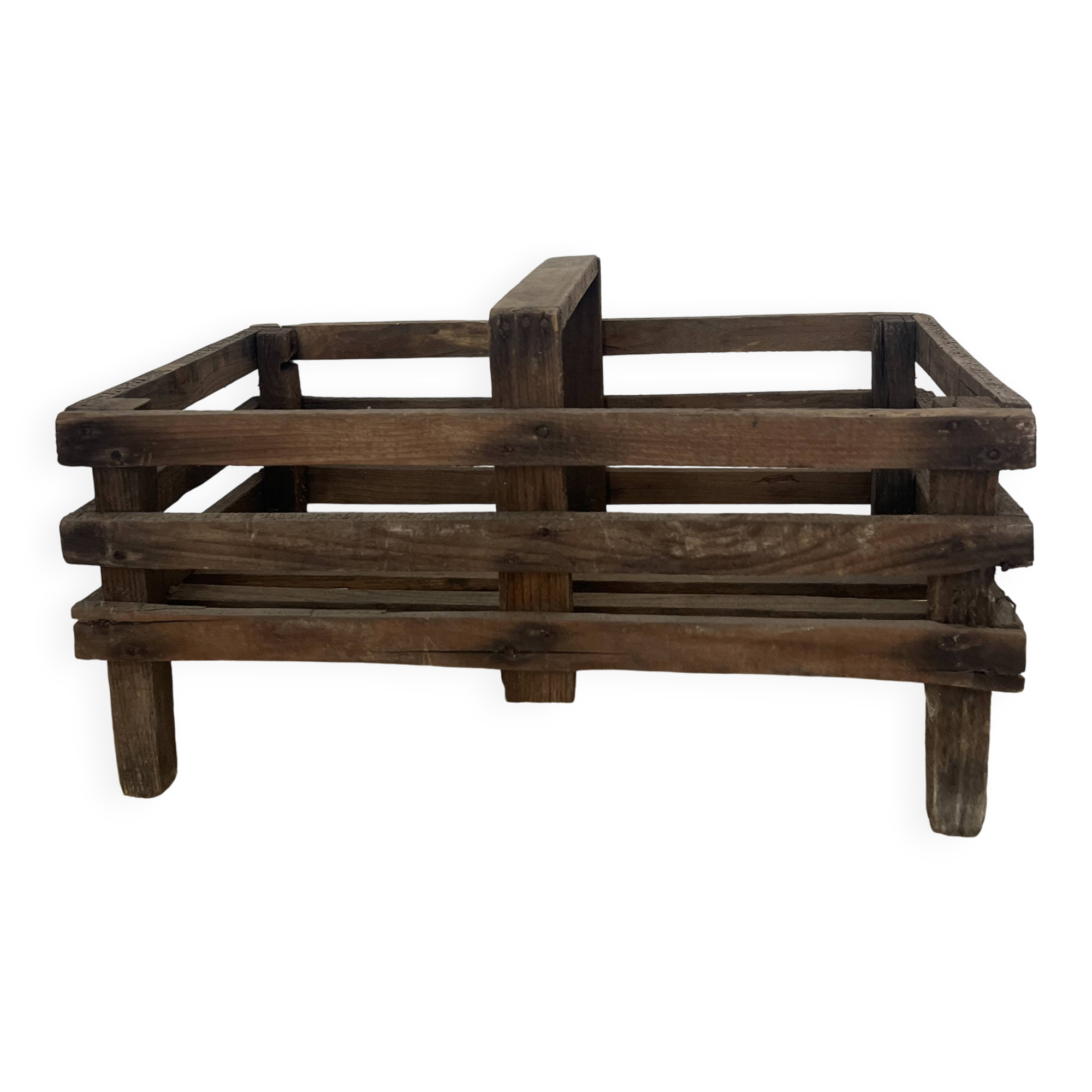 Wooden basket with shelves