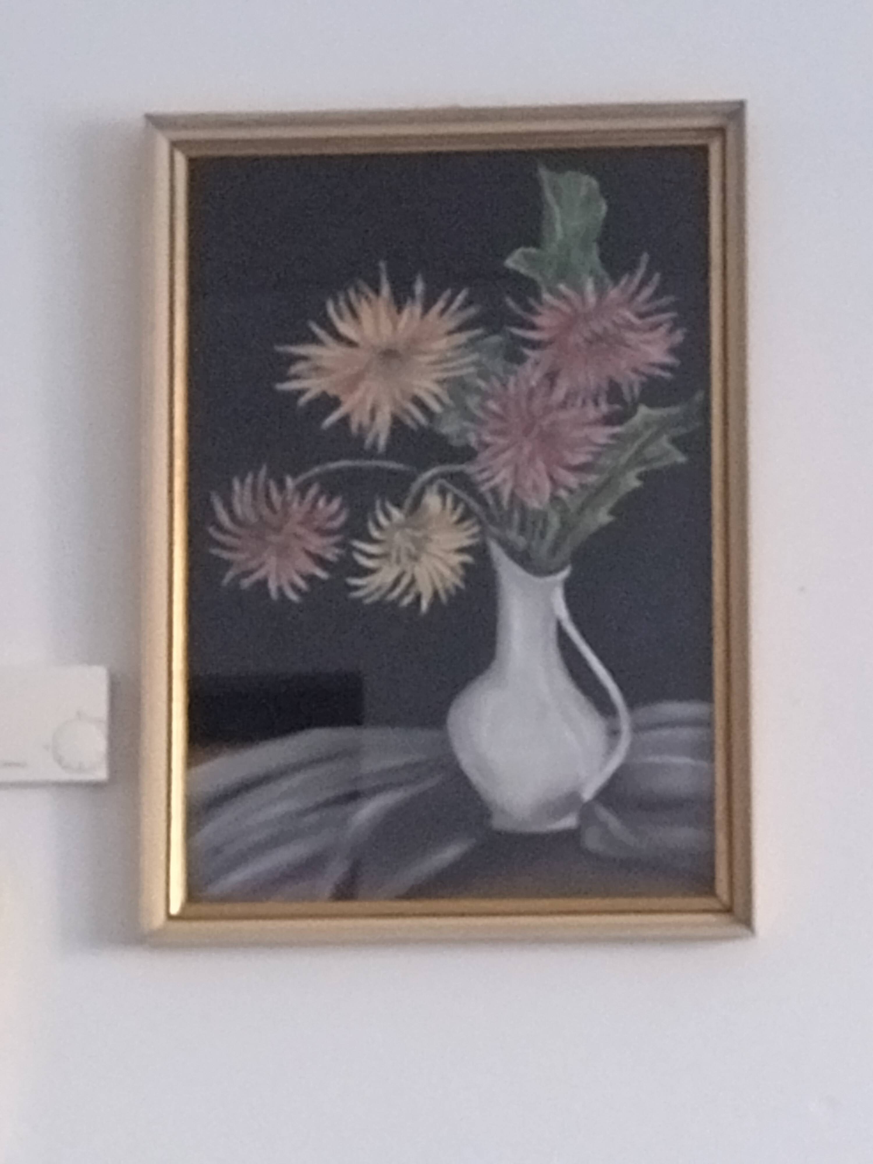 Old Tableau Pastel - Still Life Flowers - J. Gelders