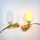 Set of 2 rockabilly fifties table lights with milk glass sconces with little dots