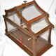 Large vintage wooden birdcage with metal mesh - Handmade 1960s