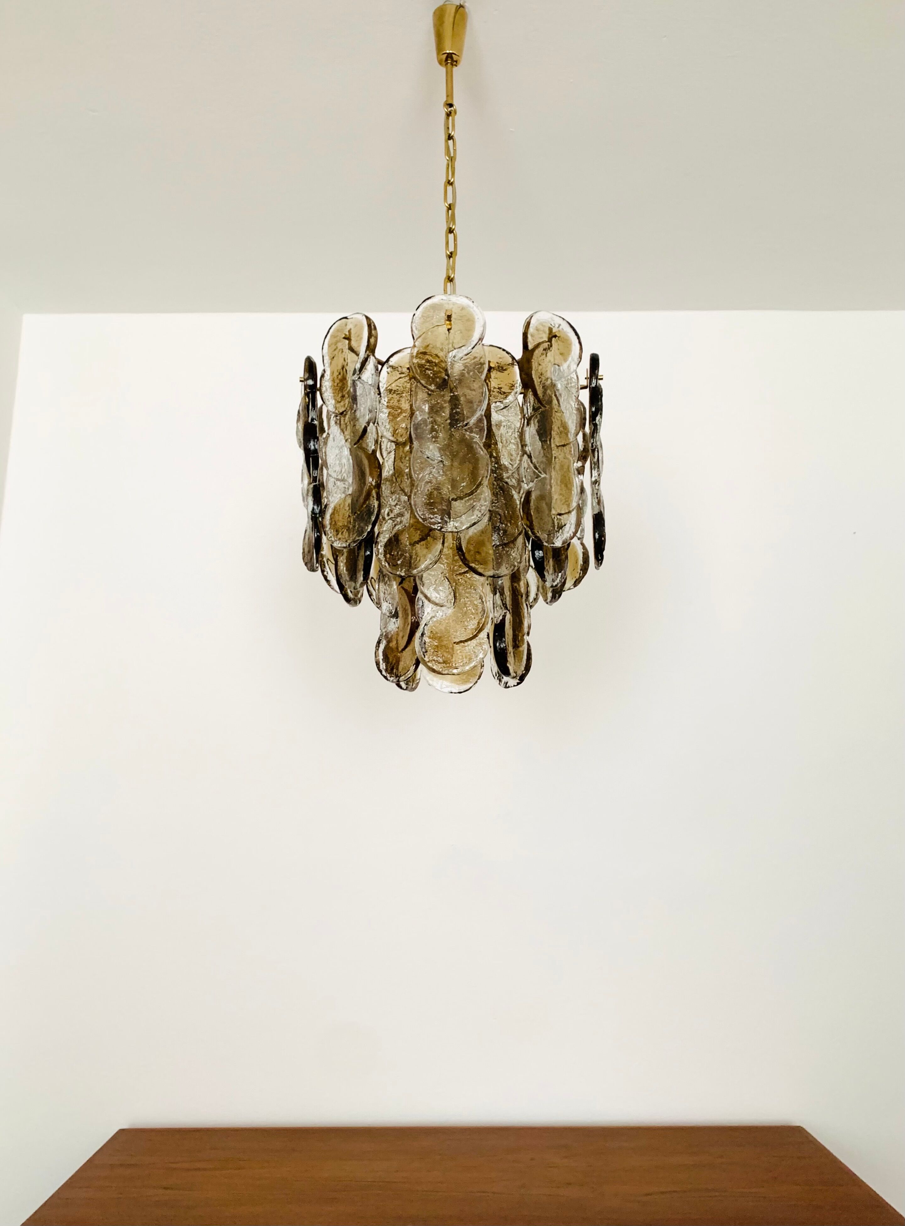 Large smoked glass citrus chandelier by j.t. kalmar