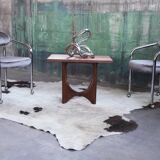 Postmodern chrome armchair grey velvet, casters