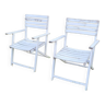 2 fauteuils de jardin pliants  en bois années 50