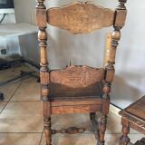 Set of 3 old wooden chairs