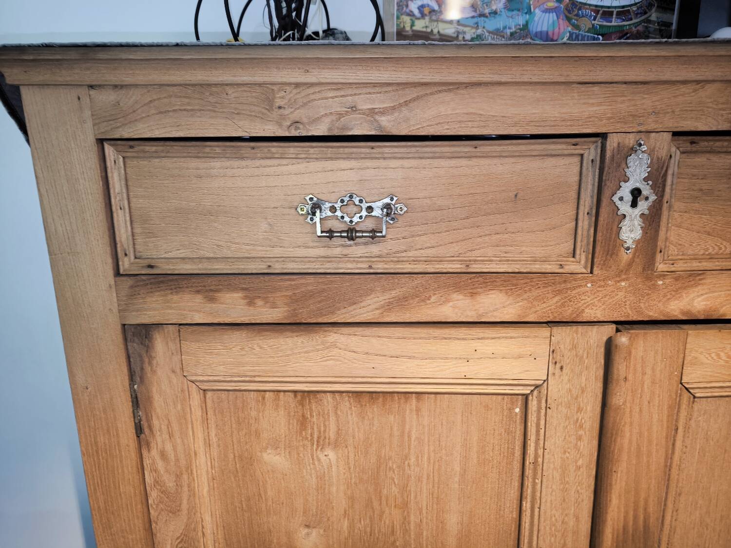 Rustic oak high sideboard