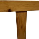 Vintage pinewood side table 60s handmade side table minimalist design
