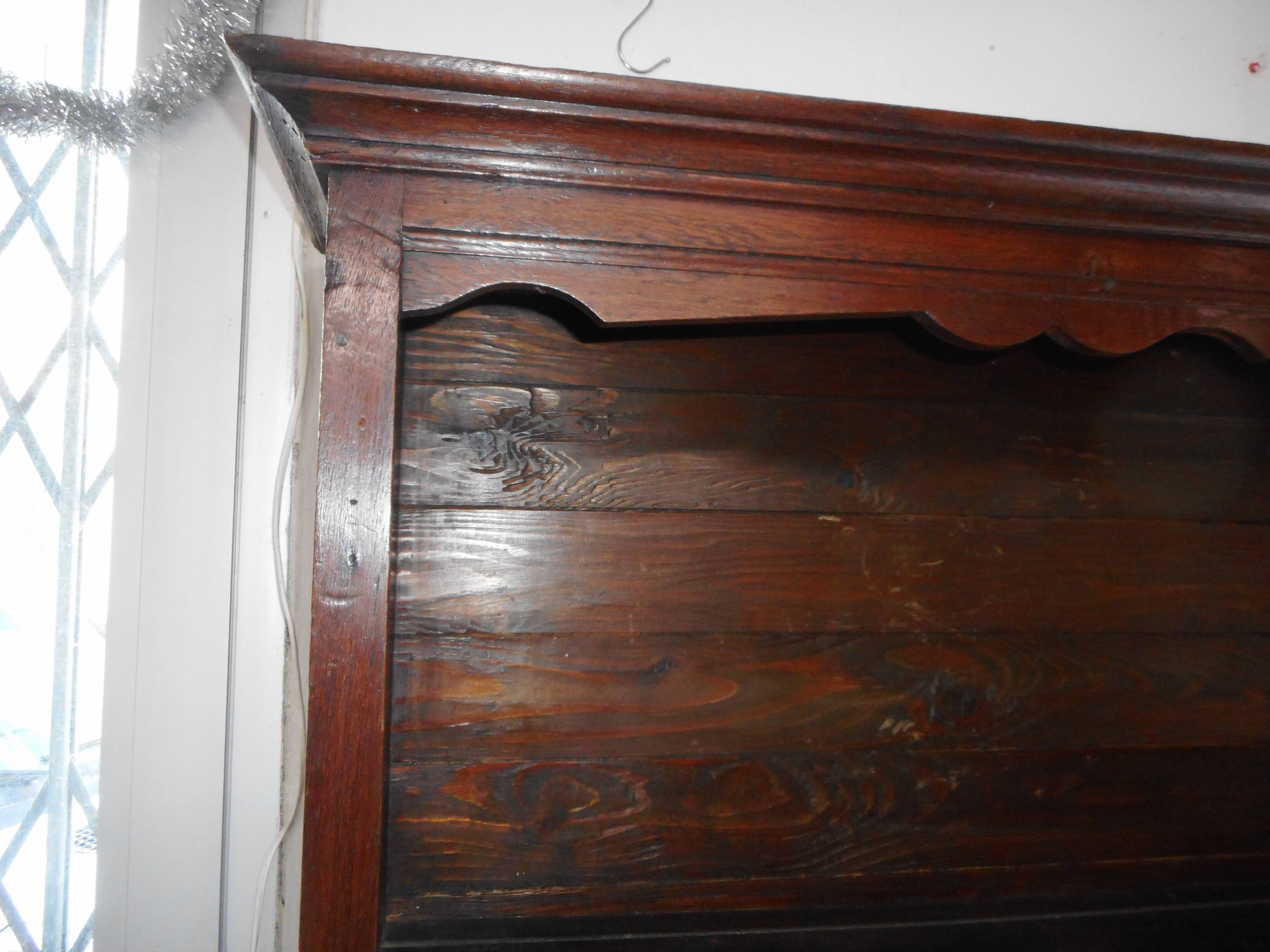 Rustic wooden shelf with three trays