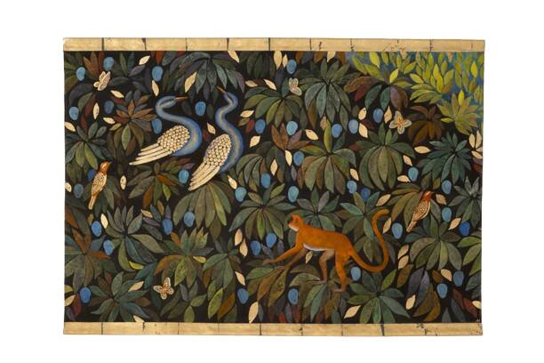 Painted canvas, or decorative panel, "The Lost Paradise". Contemporary.