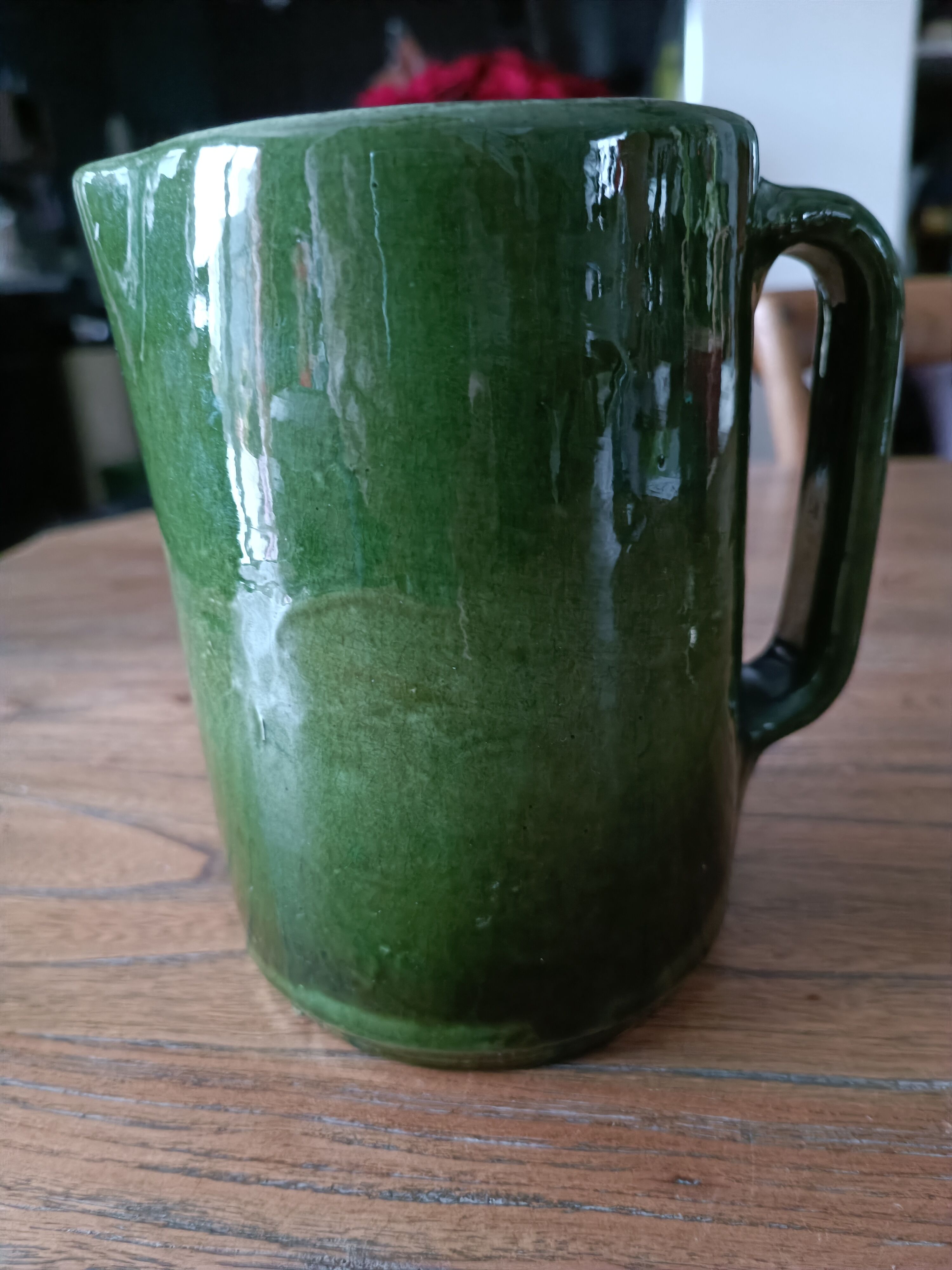 Glazed terracotta pitcher