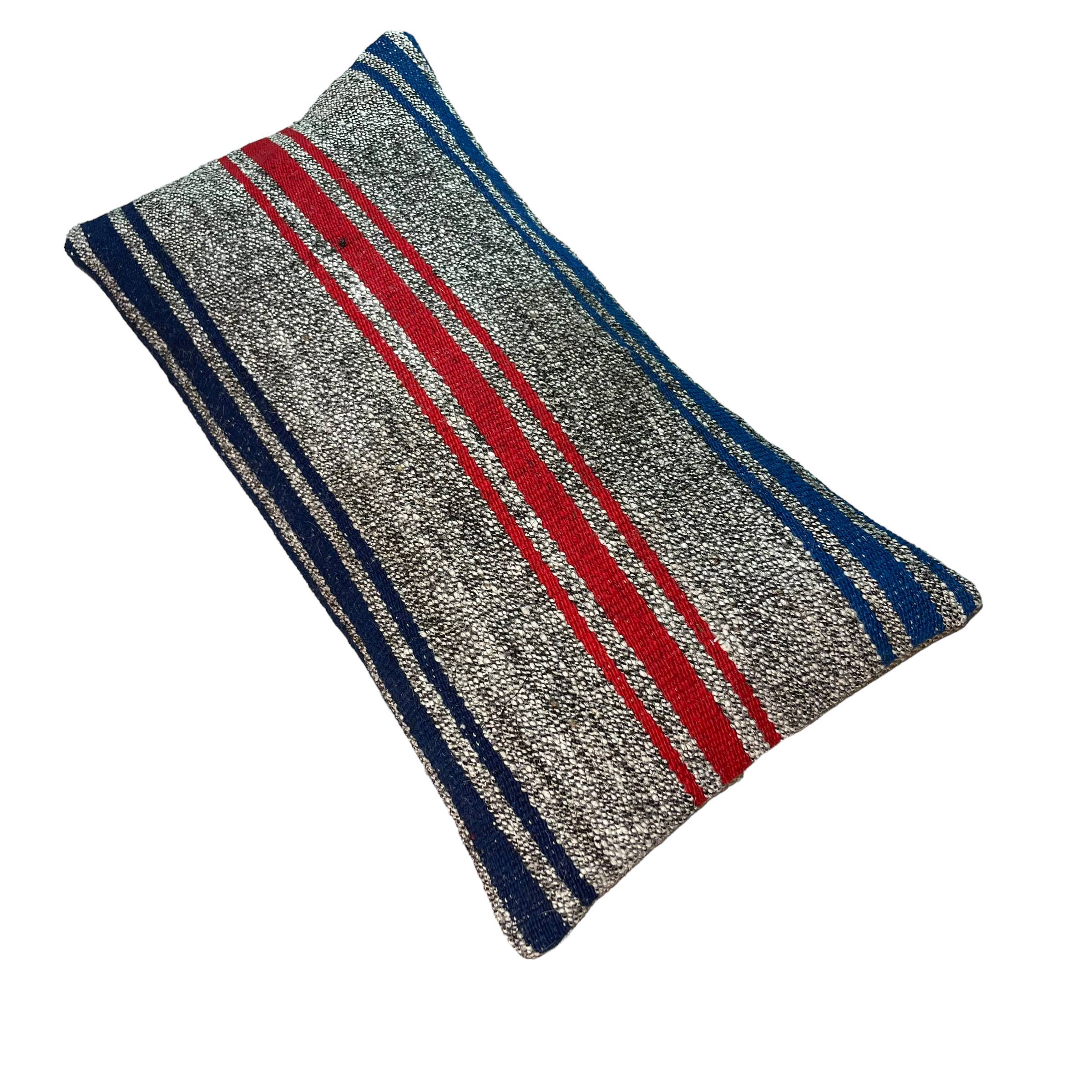 Vintage turkish kilim cushion cover , 30 x 60 cm