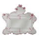 Exceptional Extra Large Size Vintage Pink Murano Glass Wall Mirror, 1950s