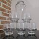 Set of 6 water glasses decorated with grapes and vine branches France