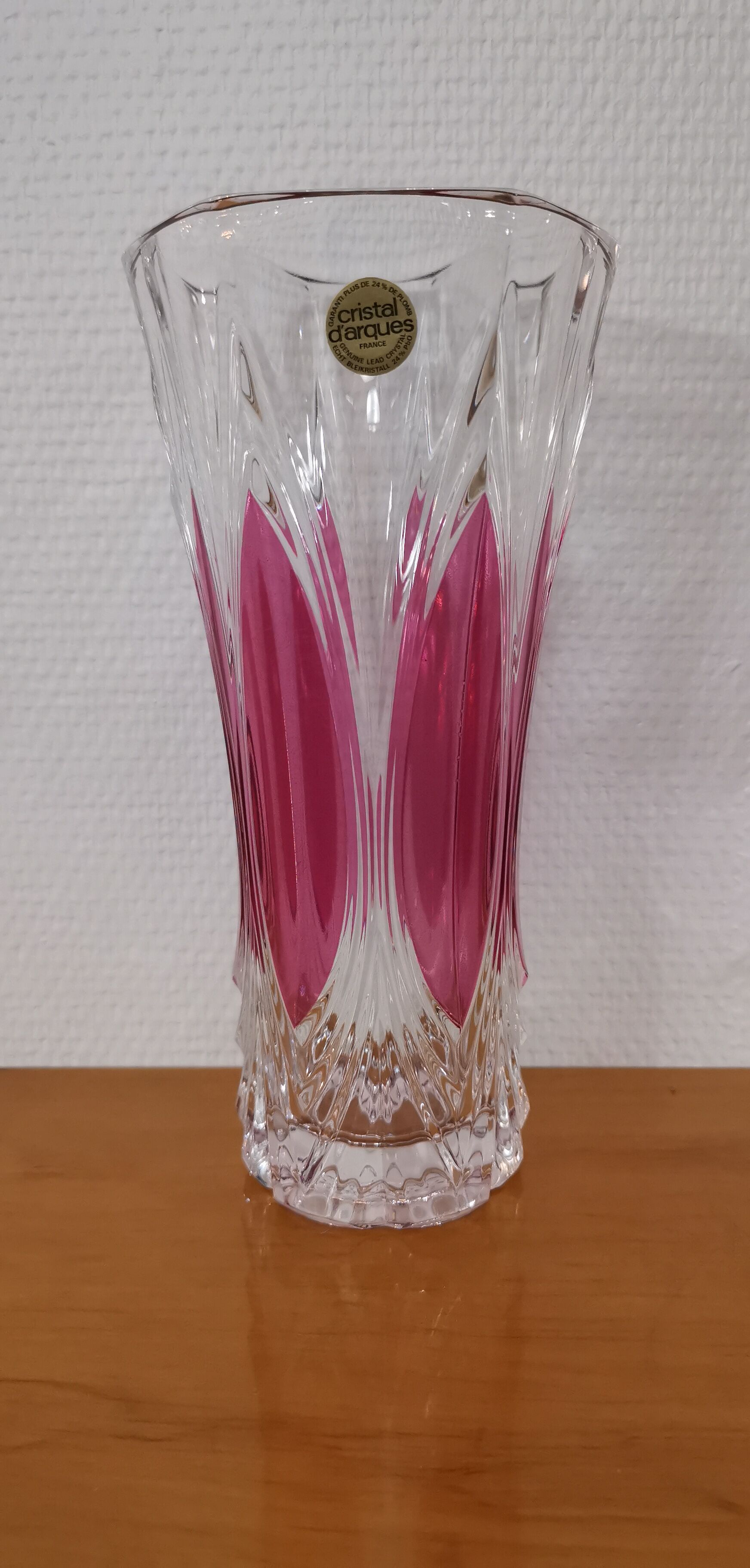 Arques crystal vase model Châtelet rosé