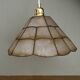 Vintage mother-of-pearl and brass lampshade pendant light