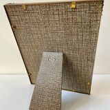 Vintage gold colored metal picture frame 24.5 cm x 18 cm convex glass
